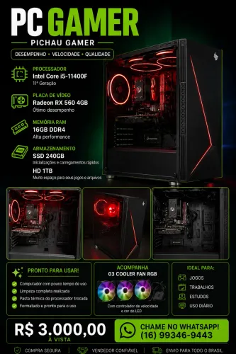 Pc gamer i5-11400f  RG560 16gbRAM 