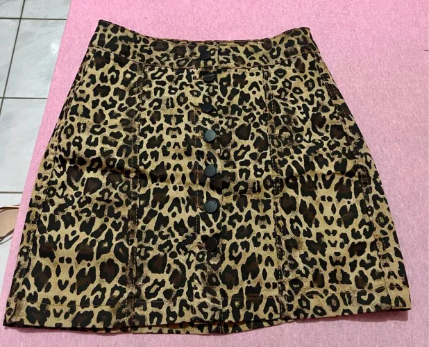 Saia Jeans animal print 