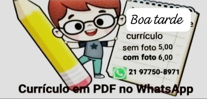 Currículo em PDF no Whatsapp 5,00