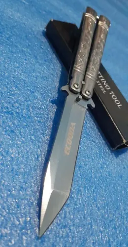 Canivete Butterfly Tanto Prateado