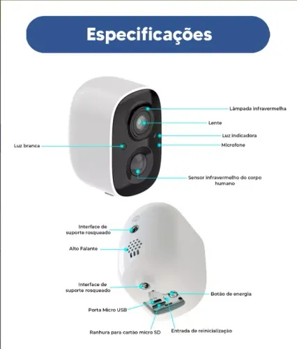 Câmera de Segurança Ip Wifi a Bateria Full Hd 1080p