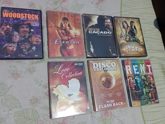 7 DVDs diversos,filmes,shows e  documentários 