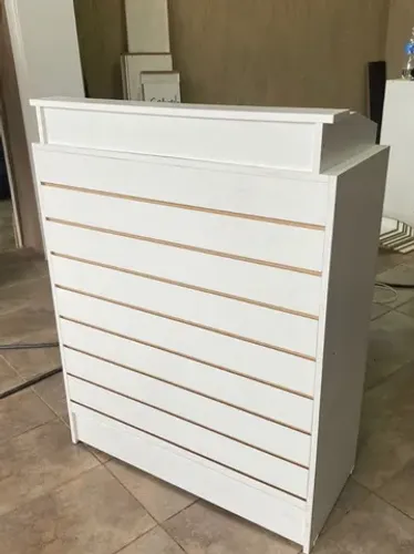 BALCÃO CAIXA CANALETADO MDF