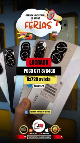 POCO C71 3/64GB Lacrado + Fone de Brinde! Oferta de Férias!