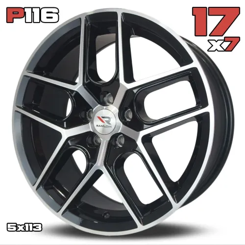 Rodas RAMLOW P116 Aro 17 diamantada com preto 5x100 novas jogo
