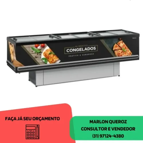 Ilha de Congelados 2,9M Vidro reto Gelopar