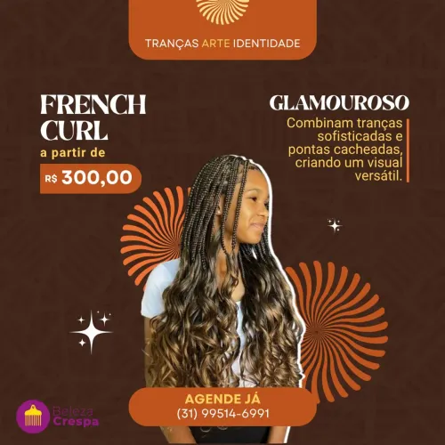 French Curl: Tranças Glamourosas a partir de R$300,00