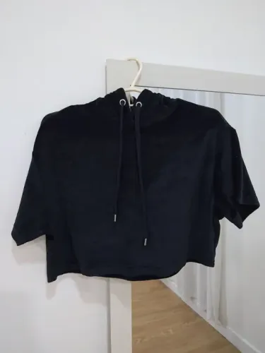 Blusa Cropped Moletom Veludo - P