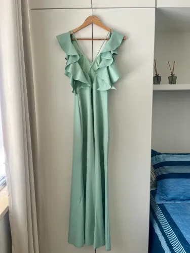 Vestido longo festa verde claro