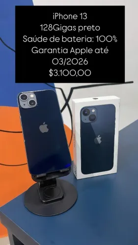 iphone 13, 128gb/ 3 dias de uso/ garantia Apple até 03/2026/ loja fisica $3.100