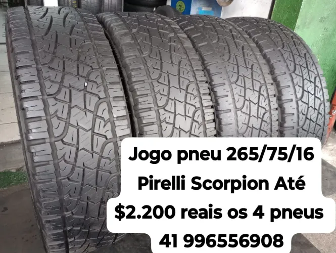 Jogo pneu 265/75/16 Pirelli Scorpion Atr $2.200 os 4 pneus aro 16 roda muito