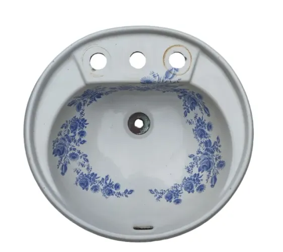 Antiga Cuba Sobrepor Porcelana Celite Pintada Flores