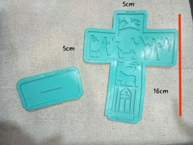 Molde de silicone cruz com presépio