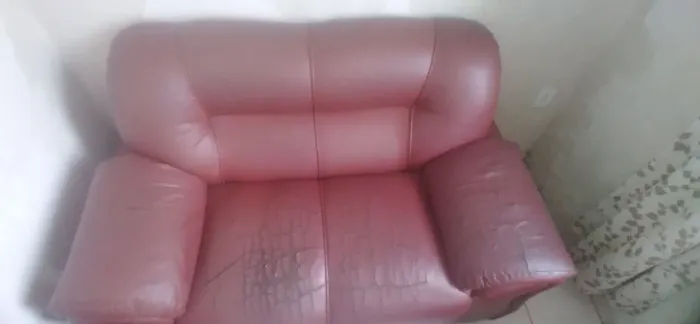 Sofá de couro - 2 lugares.