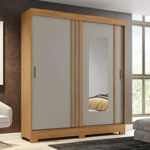 Oferta! Roupeiro B353 2portas deslizantes c/ Espelho - Entrega e Montagem Grátis Fortaleza