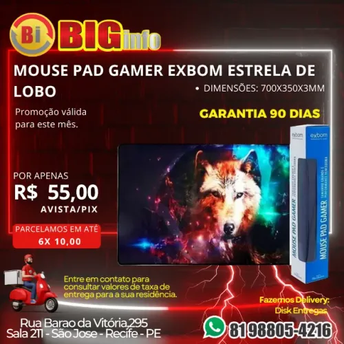 Mousepad Gamer  Extra Grande Exboon