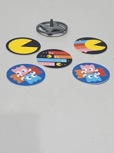 Coleção 5 Taz Pac-Man ElmaChips anos 80 e 1 Spinning de metal