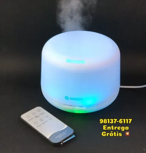 Umidificador de Ambientes 500ml e Aromatizador e Luminaria - Entrega das 9 até 22hrs