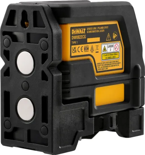 Nível a laser, 30 m, precisão: +/- 0,3 mm/m, 2 linhas verdes, com suporte magnético, DW082