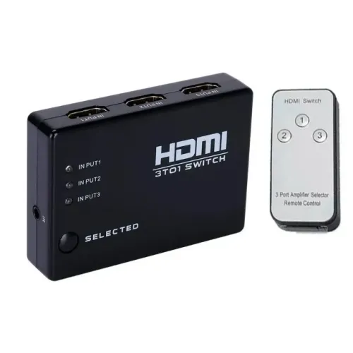 Switch HDMI Full HD com Controle Remoto - Novo