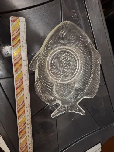 Petisqueira de Peixe de vidro vintage para decoração