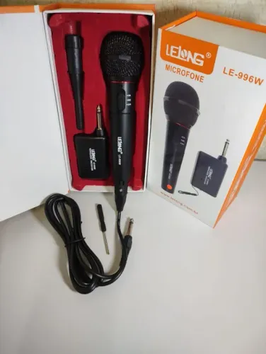 Microfone Sem Fio LE-996W Lelong - Novo