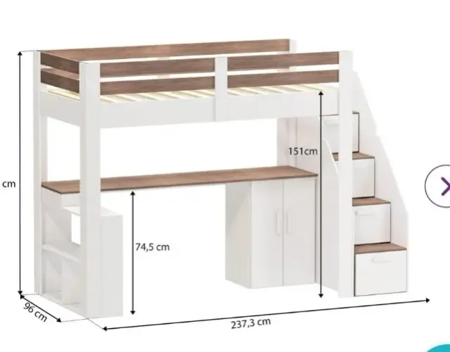 Cama alta infantil e juvenil