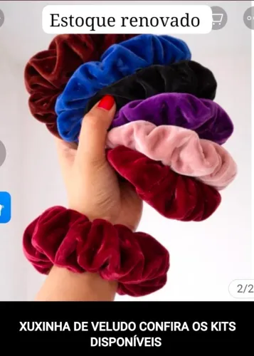 Kits Scrunchies (Xuxinha) de veludo 