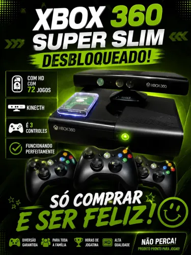 XBOX 360 SUPER SLIM, DESBLOQUEADO