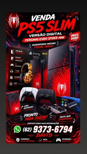 Venda ps5 slim versão digital em perfeito estado, acessórios incluso
