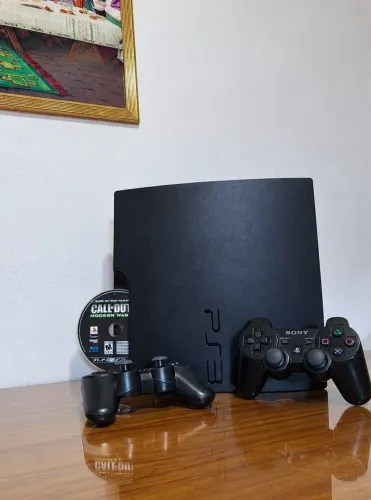 PS3 SLIM DESBLOQUEADO | 2 CONTROLES + 4 JOGOS ESTADO DE NOVO !