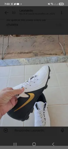 Chuteira campo nike número 40 (forma pequena)
