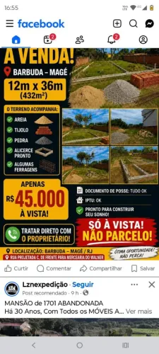 Vendo terreno na Barbuda- Magé