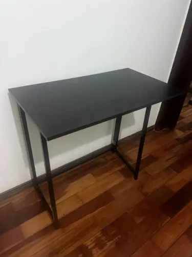 Escrivaninha Dobrável Fit Preta, com Estilo Industrial de 80x45cm