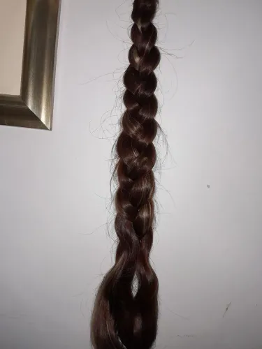 Trança de cabelo natural com mecha
