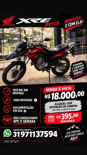 XRE 300 ALUGUEL COM COMPRA
