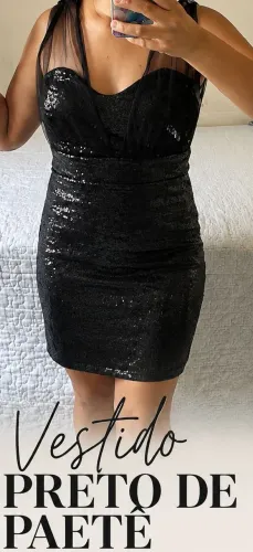 Vendo vestido preto de paetê 