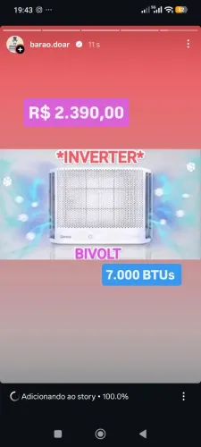 Ar Janela Cônsul INVERTER 7.000 BTUs + Bivolt + Nota + 1 Ano Garantia+ Cartão 12x