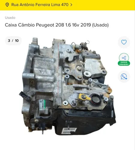 CÂMBIO AUTOMÁTICO PEUGEOT 208 1.6 2018/2019