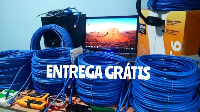 CABO DE REDE COM CONECTORES RJ45 BLINDADO 10M 15M 20M 25M 30M 35M 40M 50M 60M
