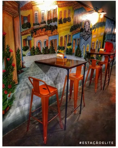 Mesa bistro cadeira retro 