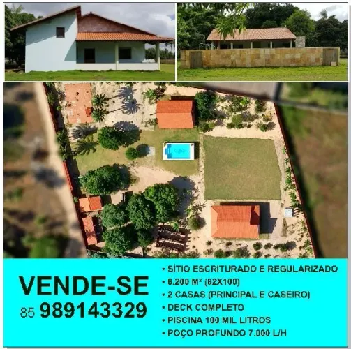 Sitio perfeito para morar ou investir 8200 m2