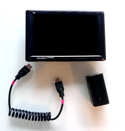 Monitor FeelWorld 4K ultrabright + Bateria NP - F970 + Cabo HDMI
