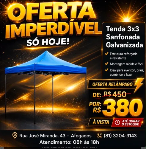 Tenda 3x3 Galvanizada (preço de atacado)