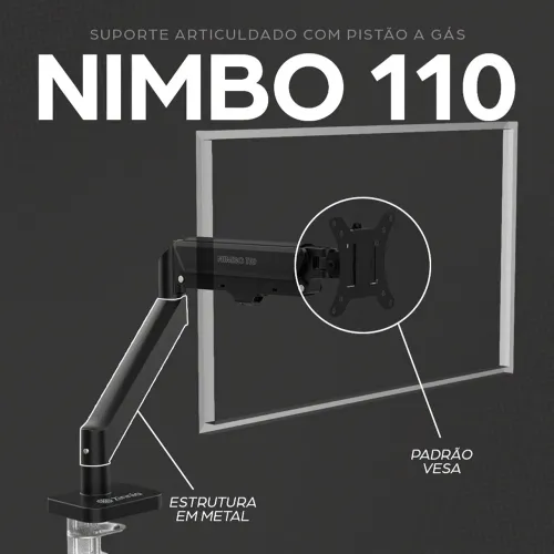 Suporte Articulado Para Monitor 13 a 32 Pistão a Gás Zinnia Nimbo Preto