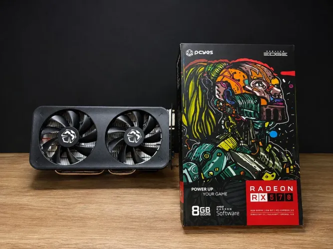Placa de Vídeo RX 570 8GB PCYes + Caixa