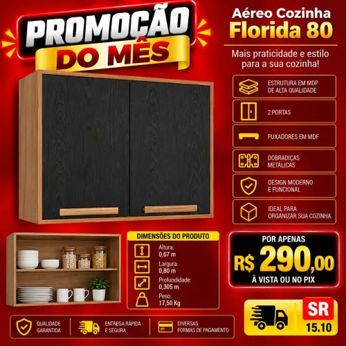 Armário aéreo de 2 portas