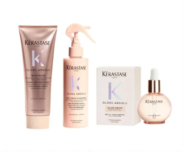 Kit 3 Kerastase Gloss Absolu Condicionador Leave-in Oleo finalizador