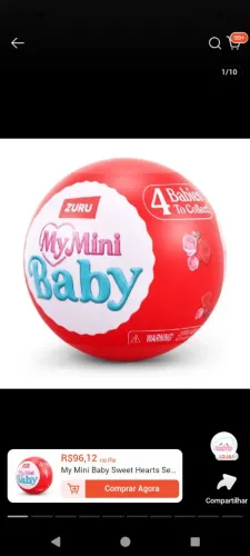 Bolinha surpresa My Mini Baby Sweet Hearts Zuru