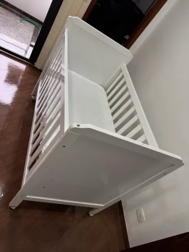 Berço Branco Americano com Rodinha Quarto Para Crianças Menina Meninos Bebe